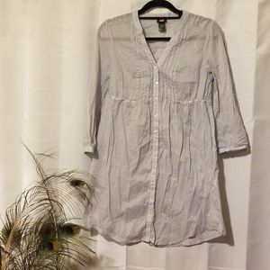 H&M Light Blue Button Down Long Sleeve Dress Sz 10